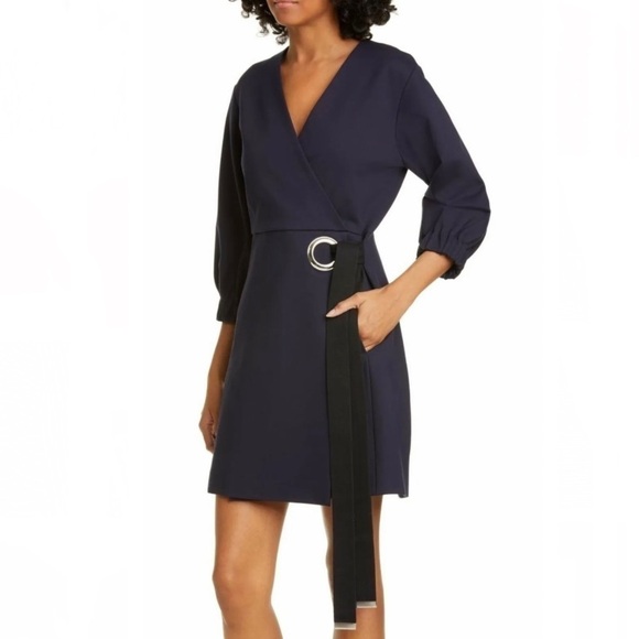 Tibi Wrap Front Mini Dress - Size 6 - Picture 2 of 10